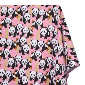 Panda Printed Cotton Flannel Fabric SV580360 Pink 1