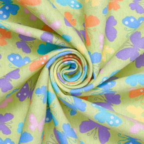 Butterfly Printed Cotton Flannel Fabric SV580362 Mint 2
