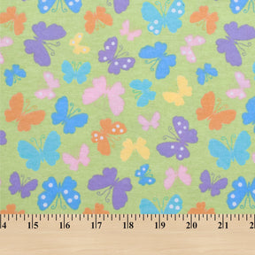 Butterfly Printed Cotton Flannel Fabric SV580362 Mint 3