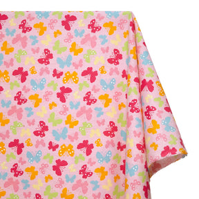 Butterfly Printed Cotton Flannel Fabric SV580363 Pink 1