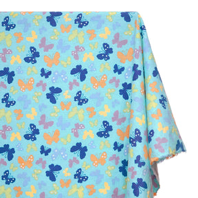 Butterfly Printed Cotton Flannel Fabric SV580364 Turquoise 1