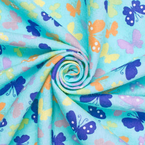 Butterfly Printed Cotton Flannel Fabric SV580364 Turquoise 2