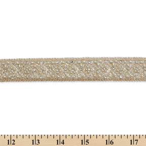 1 25 Inch Sequined Pearl Corded Embroidered Mesh Trim SV580408 Pearl White A9
