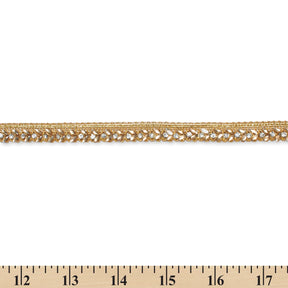 0 5 Inch Bedazzled Rhinestone Corded Trim SV580413 Gold A9