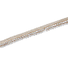 1 2 Inch Pearly Rhinestone Metallic Cording On Braided Trim SV580419 Champagne A2