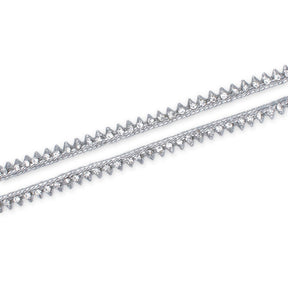 1 Centimeter Triangular Rhinestone Glitter Braided Trim SV580420 Silver A3