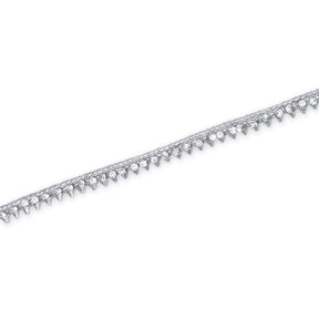 1 Centimeter Triangular Rhinestone Glitter Braided Trim SV580420 Silver A4