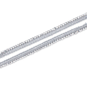 1 Centimeter Diamond Rhinestone Metallic Braided Cord Trim SV580421 Silver A1
