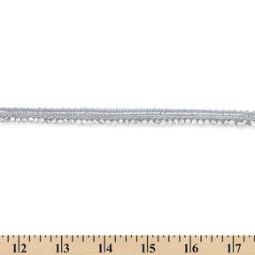 1 Centimeter Diamond Rhinestone Metallic Braided Cord Trim SV580421 Silver A9