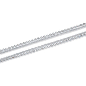 1 2 Inch Glitter Rhinestone Corded Lace Trim SV580422 Silver A1