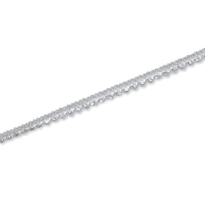 1 2 Inch Glitter Rhinestone Corded Lace Trim SV580422 Silver A2