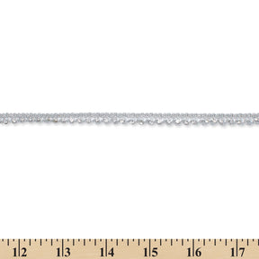 1 2 Inch Glitter Rhinestone Corded Lace Trim SV580422 Silver A9