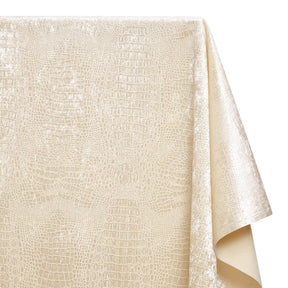 Crocodile Upholstery Velvet Fabric SV580450 Ivory 1