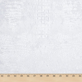 Crocodile Upholstery Velvet Fabric SV580454 White 4