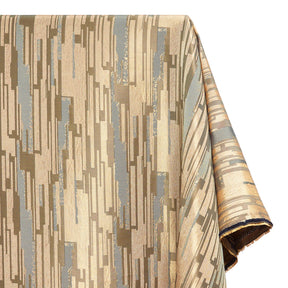 Abstract Stripes Extra Wide Brocade Upholstery Jacquard Fabric SV580461 Gold / Blue 2