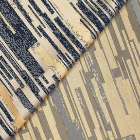 Abstract Stripes Extra Wide Brocade Upholstery Jacquard Fabric SV580461 Gold / Blue 4