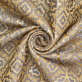Kashmir Geometric Extra Wide Brocade Upholstery Jacquard Fabric SV580462 Gold / Lilac 3
