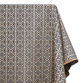 Kashmir Geometric Extra Wide Brocade Upholstery Jacquard Fabric SV580463 Gold / Blue 1