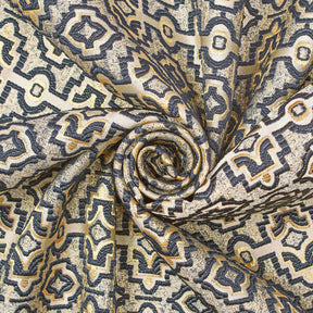 Kashmir Geometric Extra Wide Brocade Upholstery Jacquard Fabric SV580463 Gold / Blue 3