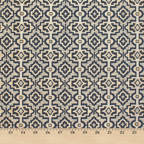 Kashmir Geometric Extra Wide Brocade Upholstery Jacquard Fabric SV580463 Gold / Blue 5