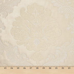 Royal Damask Chenille Upholstery Brocade Satin Jacquard Fabric SV580465 Beige Ivory A9