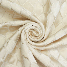 Trellis Chenille Upholstery Brocade Satin Jacquard Fabric SV580466 Beige Ivory A2