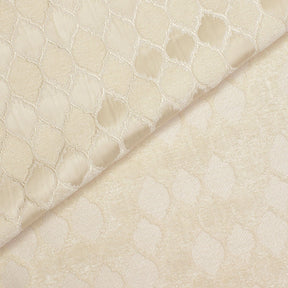 Trellis Chenille Upholstery Brocade Satin Jacquard Fabric SV580466 Beige Ivory A3