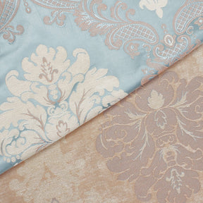 Royal Damask Chenille Upholstery Brocade Satin Jacquard Fabric SV580467 Light Blue Ivory A3