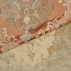 Royal Damask Chenille Upholstery Brocade Satin Jacquard Fabric SV580470 Rust Olive A3