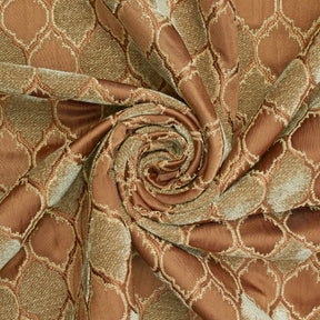 Trellis Chenille Upholstery Brocade Satin Jacquard Fabric SV581970 Mocha Khaki A2