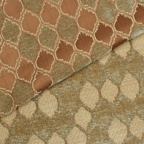 Trellis Chenille Upholstery Brocade Satin Jacquard Fabric SV581970 Mocha Khaki A3