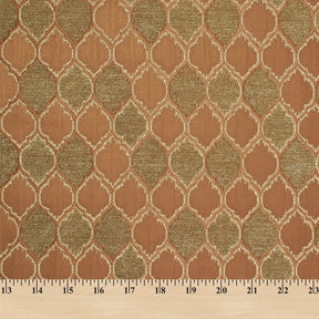 Trellis Chenille Upholstery Brocade Satin Jacquard Fabric SV581970 Mocha Khaki A9