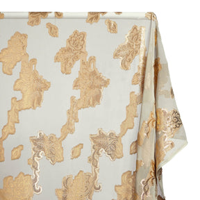 Leafy Vine Metallic Embroidered Chiffon Fabric SV580753 Sage A1