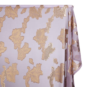 Leafy Vine Metallic Embroidered Chiffon Fabric SV580759 Lilac A1