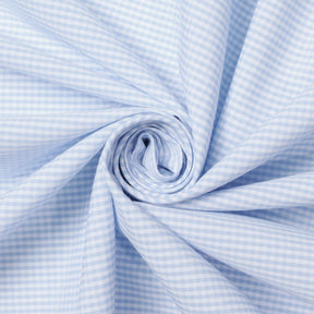 1/16 Inch Gingham Check Polyester Cotton Poplin Fabric SV575754 Light Blue / White Image A2