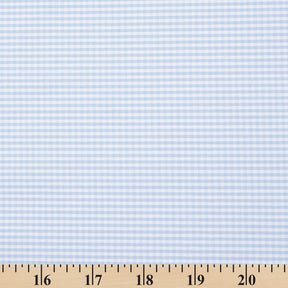 1/16 Inch Gingham Check Polyester Cotton Poplin Fabric SV575754 Light Blue / White Image A9