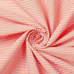 1/16 Inch Gingham Check Polyester Cotton Poplin Fabric SV575748 Orange / White Image A2