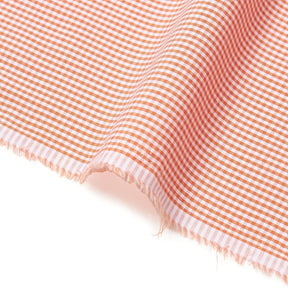 1/16 Inch Gingham Check Polyester Cotton Poplin Fabric SV575748 Orange / White Image A3