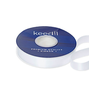 Keedil Double Face Satin Ribbon 3 4 Inch SV580846 White 1