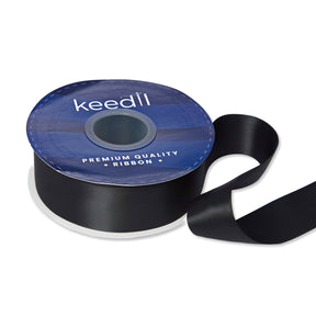 Keedil Double Face Satin Ribbon 1 5 Inch SV580897 Black 1