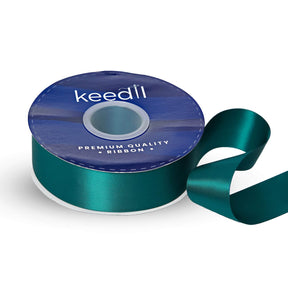 Keedil Double Face Satin Ribbon 1 5 Inch SV580915 Teal 1