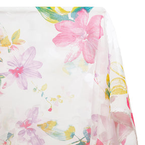 Leafy Flower Extra Wide Burnout Polyester Rayon Jacquard On Voile Fabric SV581106 Pink A1