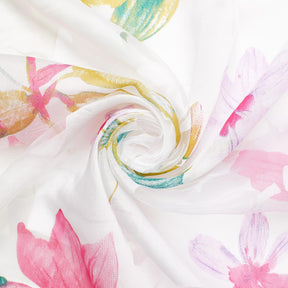 Leafy Flower Extra Wide Burnout Polyester Rayon Jacquard On Voile Fabric SV581106 Pink A2