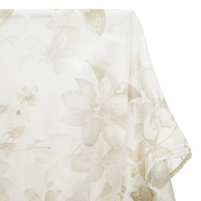 Leafy Flower Extra Wide Burnout Polyester Rayon Jacquard On Voile Fabric SV581107 Champagne A1