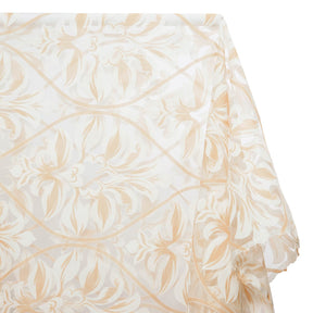 Leafy Bloom Extra Wide Burnout Polyester Rayon Damask Jacquard On Voile Fabric SV581111 White / Gold 1