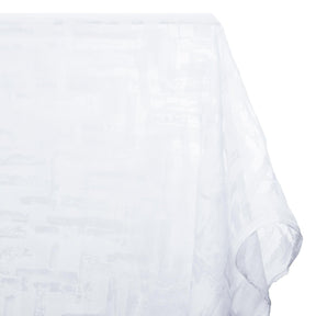 Geometric Abstract Extra Wide Burnout Polyester Rayon Jacquard On Voile Fabric SV581112 White A1