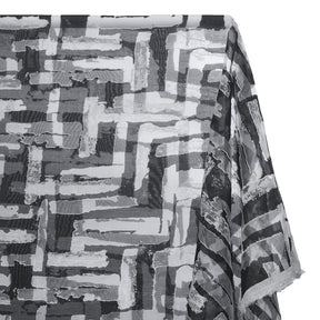 Geometric Abstract Extra Wide Burnout Polyester Rayon Jacquard On Voile Fabric SV581113 Black A1