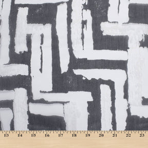 Geometric Abstract Extra Wide Burnout Polyester Rayon Jacquard On Voile Fabric SV581113 Black A9