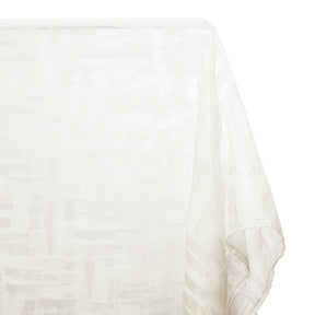 Geometric Abstract Extra Wide Burnout Polyester Rayon Jacquard On Voile Fabric SV581114 Off White A1