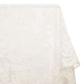 Floral Vine Extra Wide Burnout Polyester Rayon Jacquard On Organza Fabric SV581115 White 1